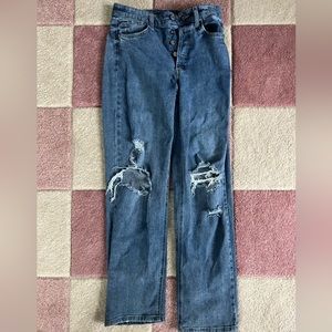 Dark wash loose fit jeans